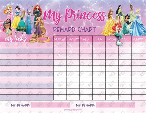 Free Printable Princess Reward Chart Printable